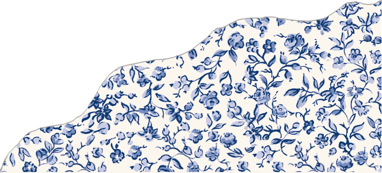 floral pattern cutout with scalloped edge
